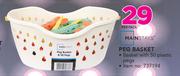 Mainstays Basket With 50 Plastic Pegs-Per Pack