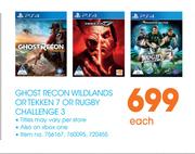 PS4 Ghost Recon Wildlands Or Tekken 7 Or Rugby Challenge 3-Each