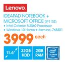 Lenovo Ideapad Notebook + Microsoft Office (IP 110S)-Each