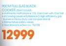 Smeg 90cm Full Gas Black Cooker SSA91GGA9