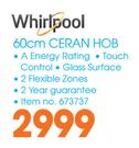 Whirlpool 60cm Ceran Hob