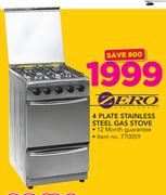 Zero 4 Plate Stainless Steel Gas Stove