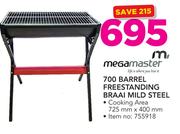 Megamaster 700 Barrel Freestanding Braai Mild Steel