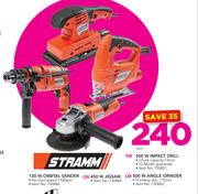 Stramm 150W Orbital Sander Or 450W Jigsaw Or 500W Impact Drill Or 500W Angle Grinder-Each
