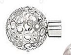 Decorland 25MM Brushed Silver Finial Mesh Ball