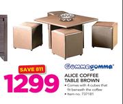 Gomma Gomma Alice Coffee Table Brown Including 4 Cubes