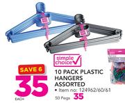 Simple Choice 10 Pack Plastic Hangers Assorted-Each