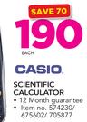 Casio Scientific Calculator-Each