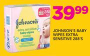 Johnson's Baby Wipes Extra Sensitive-288's Pack