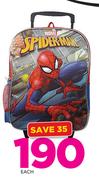Spiderman 43cm Blue Crawler Trolley Bag