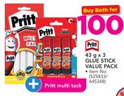 Pritt Glue Stick Value Pack 3x43g And Pritt Multi Tack-For Both