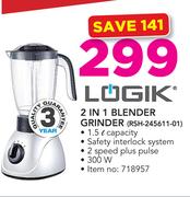 Logik 2 In 1 Blender Grinder RSH-245611-01