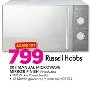 Russell Hobbs 20Ltr Manual Microwave Mirror Finish RHMA-20L