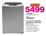 Whirlpool 16Kg Top Loader Washing Machine WTL 1600 SL