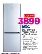 KIC 336Ltr Bottom Freezer Fridge Metallic KBF 6341 ME