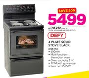 Defy 4 Plate Solid Stove Black DSS497