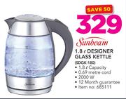 Sunbeam 1.8Ltr Designer Glass Kettle SDGK-180