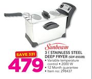 Sunbeam 3Ltr Stainless Steel Deep Fryer SDF-8502B