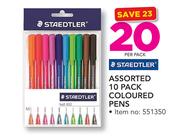 Staedtler Assorted 10 Pack Coloured Pens-Per Pack