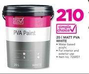 Simple Choice Matt PVA White-20Ltr