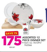 Always Home Assorted 12 Piece Dinner Set-Per Set