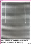 Decorland Ready Made 25MM Aluminium Venetian Blinds Silver-1000 W x 1000 H mm