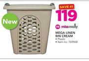 Miss Molly Mega Linen Bin Cream