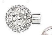 Decorland 25MM Aluminium Curtain Rods & Accessories Brushed Silver Finial Mesh Ball
