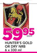 Hunter's Gold Or Dry NRB-6 x 330ml
