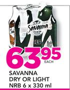 Savanna Dry Or Light NRB-6 x 330ml