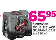 Smirnoff Double Black Guarana Can-6 x 250ml