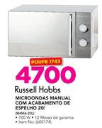 Russell Hobbs Microondas Manual Com Acabamento De Espelho 20Ltr RHMA-20L