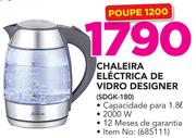 Sunbeam Chaleira Electrica De Vidro Designer SDGK-180