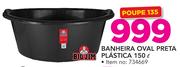 Bigjim 150Ltr Banheira Oval Preta Plastica