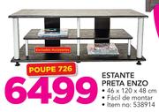 Estante Preta Enzo 46x120x48cm