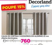 Decorland Calha de Cortina em Aluminio 25mm(Prata Escovada)-2.5m Rod