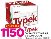 Typek Caixa de Resma A4 5x500 Folhas branco-cada