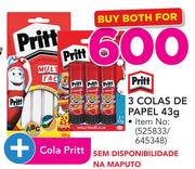 Pritt 3 Colas de Papel 43g + Cola Pritt