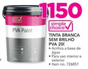 Simple Choice Tinta Branco sem Brilho PVA 20Ltr
