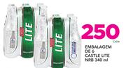Embalagem De 6 Castle Lite NRB-340ml Cada