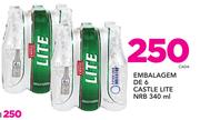 Embalagem De 6 Castle Lite NRB-340ml Cada