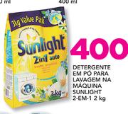 Detergente em pó Para Lavagem na Máquina Sunlight 2 em 1 -2kg