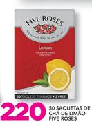 50 Saquetas de Chá de Limão Five Roses