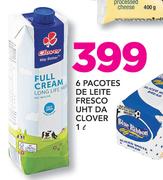 6 Pacotes de Leite Fresco UHT da Clover- 1Ltr
