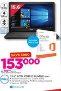 Dell 15.6 Intel Core i3 Bundle 3567 Includes Office 365