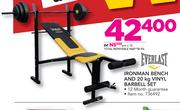Everlast Ironman Bench And Vinyl Barbell Set-20kg