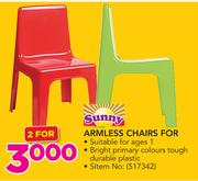 Sunny Armless Chairs-For 2 