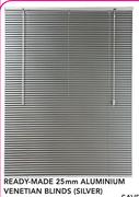 Decorland Ready Made 25MM Aluminium Venetian Blinds Silver-1600 W x 1600 H mm