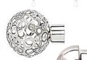 Decorland 25MM Aluminium Curtain Rods & Accessories Brushed Silver Finial Mesh Ball