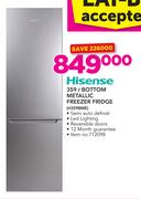 Hisense 359Ltr Bottom Metallic Freezer Fridge H359BME